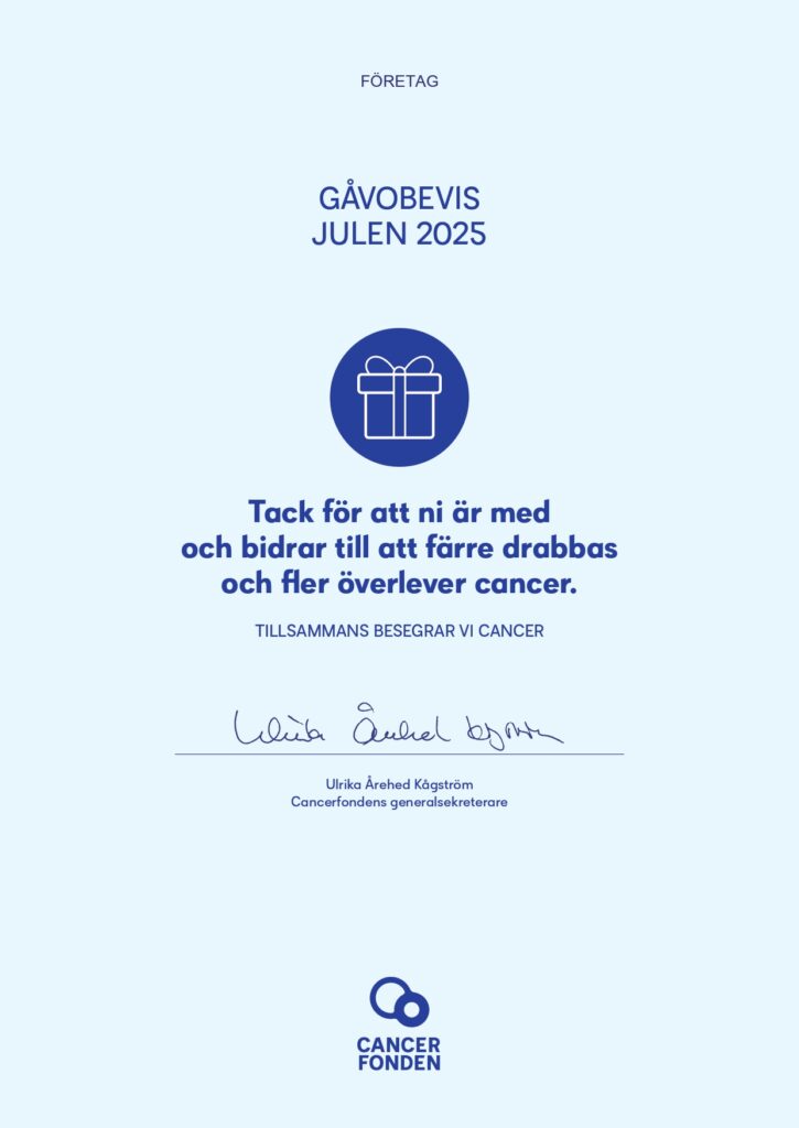 Årsredovisningshjälpens julklapp går till Cancerfonden